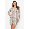 Shirring Animal Print Dress - Dresses - $26.95  ~ £20.48