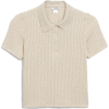 Short Sleeve Ribbed Polo - T恤 - 