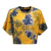 Short cropped tie-dye T-shirt short casu - Shirts - $15.99 