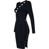 Side View Black Dress - sukienki - 