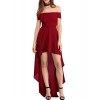 Sidefeel Women Off Shoulder High Low Maxi Party Dresses - Dresses - $35.99 