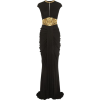 Silk gown with gold detail - Vestidos - 