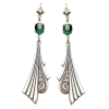 Silver Art Deco Drop Earrings - Brincos - $30.86  ~ 26.51€