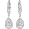Silver Diamond Drop Earrings - イヤリング - 