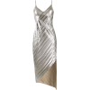 Silver Metallic Pleated Dress. - Dresses - 