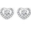 Silver heart earrings with zirconia - Naušnice - 