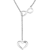 Silver heart infinity choker necklace - Naszyjniki - 