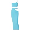 Single side sling exposed umbilical vest hollow long skirt suit - Dresses - $19.99  ~ £15.19