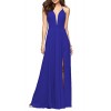 Sisidress Women's Deep V Neck Prom Dresses Straps Open Back Side Slit Chiffon Evening Gowns - 连衣裙 - $169.99  ~ ¥1,138.99