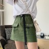 Skirt High Waist Cargo A-line Skirt - Spudnice - $25.99  ~ 22.32€
