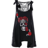 Skull Floral Handkerchief Lace Panel  - Tanks - $18.00 