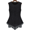 Sleeveless Black Lace T Shirt - 半袖衫/女式衬衫 - $44.00  ~ ¥294.81