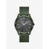 Slim Runway Mesh Olive-Tone Watch - Watches - $260.00 