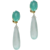turquoise & white shell  - Earrings - 
