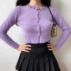 Small round neck collar single-breasted - Cardigan - $27.99  ~ £21.27