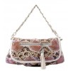 Snake Skin Printed Design Soft Leatherette Clutch Handbag Evening Bag w/Chain Strap Purple - Hand bag - $22.50 