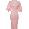 Soft pink drama sleeve - sukienki - 