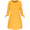 Solid Color Dress Casual Yellow - sukienki - 
