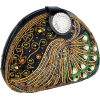 Sophisticated Half-moon Handmade Seed Beaded Emerald Gems Rhinestone Closure Hard Case Clutch Evening Handbag Purse w/Hidden Chain - Torbe s kopčom - $59.50  ~ 377,98kn