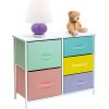 Sorbus Dresser with 5 Drawers Furniture Storage Tower Chest for Kid's, Teens, Bedroom, Nursery, Playroom, Closet, Clothes, Toy Organization-Steel Frame, Wood Top, Easy Pull Fabric Bins (Pastel) - Furniture - $58.00 