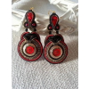 Soutache earrings from buttons. Statemen - Aretes - 