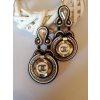 Soutache earrings Authentic buttons, whi - Minhas fotos - 