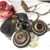 Soutache earrings from buttons. Statemen - 耳环 - 