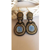 Soutache earrings made of authentic butt - 耳环 - 