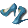 Sparkly blue peep toe heels - Klasične cipele - 