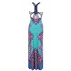 Spider Web Crochet Back Ethnic Print Maxi Dress - Dresses - $43.99  ~ £33.43