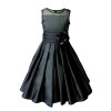 Spring Notion Little Girls' Sheer Neckline Satin Tea Length Flower Girl Dress - Платья - $30.00  ~ 25.77€