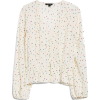 Sprinkle Spot Print Blouson Blouse - 半袖衫/女式衬衫 - 