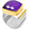 Square Amethyst Open Ring - Aneis - 