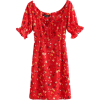 Square Print Short Sleeve Tie Dress - Платья - $27.99  ~ 24.04€