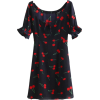 Square Print Short Sleeve Tie Dress - Dresses - $27.99  ~ £21.27