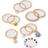 Star and Flower Charm Ring Set 10pc - 戒指 - $10.00  ~ ¥67.00