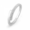 Sterling Silver Round Diamond Bypass Fashion Ring (1/20 cttw) - Rings - $36.00 