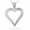 Sterling Silver Round Diamond Heart Pendant (1/10 cttw) - チャーム - $48.50  ~ ¥5,459