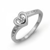 Sterling Silver Round Diamond Heart Ring (1/20 cttw) - リング - $35.50  ~ ¥3,995