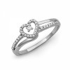 Sterling Silver Round Diamond Heart Ring (1/6 cttw) - Pierścionki - $62.50  ~ 53.68€