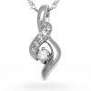 Sterling Silver Round Diamond Twisted Fashion Pendant (0.12 cttw) - Pendants - $74.50 