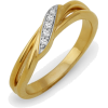 Sterling Silver Yellow Plated Round Diamond Twisted Fashion Ring (1/20 cttw) - Rings - $39.50 