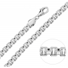 Sterling Silver 5.4mm Greek Box Pave - Necklaces - £139.00  ~ $182.89