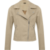 Stone beige faux suede biker jacket - Kurtka - 