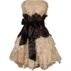 Strapless Bustier Contrast Lace and Crinoline Ruffle Prom Mini Dress Junior Plus Size Taupe/Black - Vestiti - $96.99  ~ 83.30€