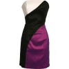 Strapless Color Block Stretch Taffeta Tube Prom Dress Purple - Dresses - $69.99 