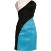 Strapless Color Block Stretch Taffeta Tube Prom Dress Turquoise - Kleider - $69.99  ~ 60.11€