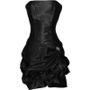 Strapless Satin Bubble Dress Prom Formal Holiday Party Cocktail Gown Bridesmaid Black - Dresses - $62.99 