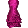 Strapless Satin Bubble Dress Prom Formal Holiday Party Cocktail Gown Bridesmaid Fuchsia - Dresses - $62.99 