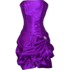 Strapless Satin Bubble Dress Prom Formal Holiday Party Cocktail Gown Bridesmaid Purple - Dresses - $62.99 